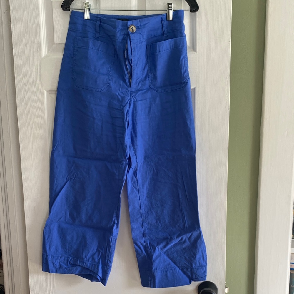 Anthropologie Colette Blue Wide-Leg Pants